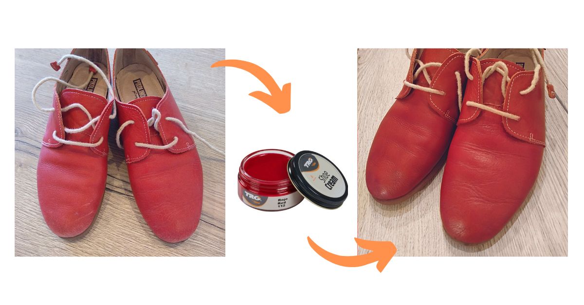 OPRAVUJE POŠKOZENÍ, ODŘENINY A VYŠISOVÁNÍ Červený Krém na boty Shoe Cream TRG the one Red 112